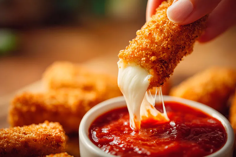 Chesse sticks with ketchup