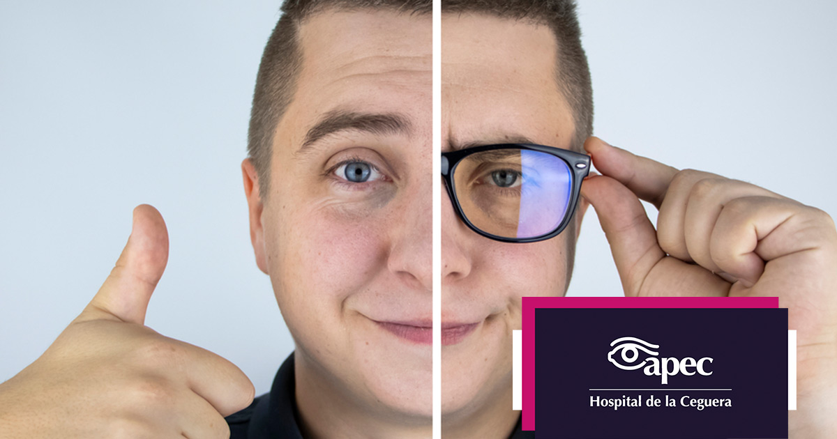 Young woman wearing glasses smiles