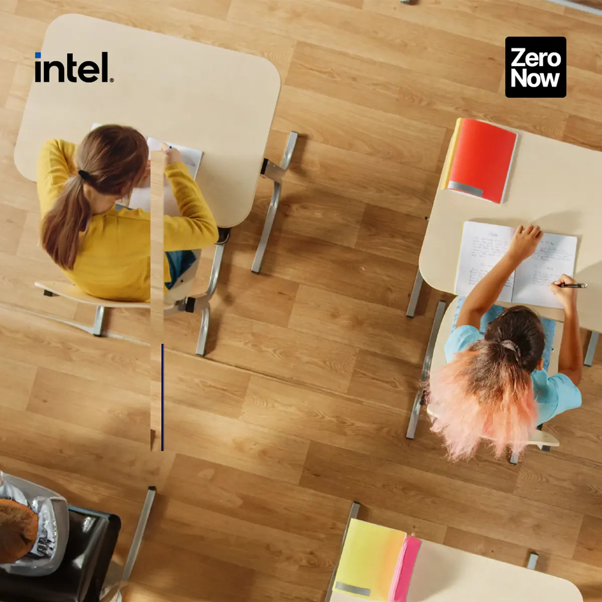 Students at their desks in a classroom.
