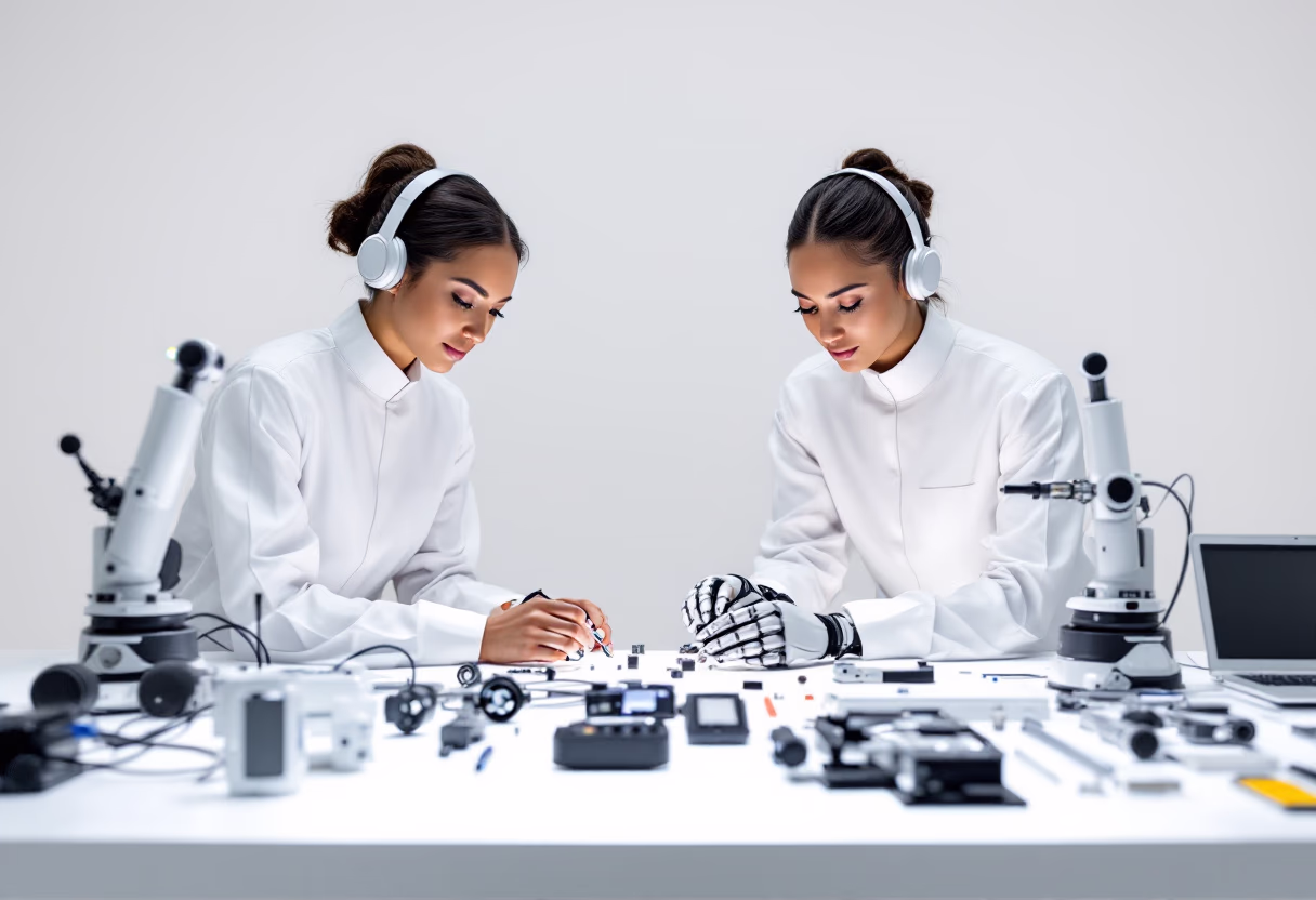 image of team working on a project (for a robotics and automation)