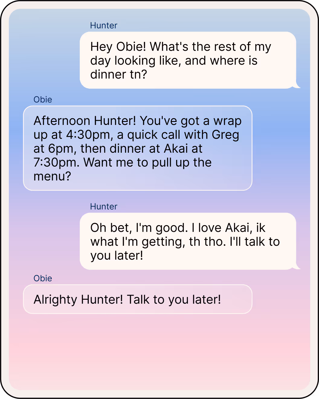 A couple of texts that are next to each other.