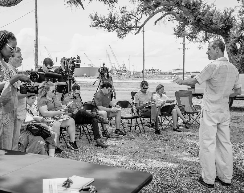 Image of Justin presenting map findings