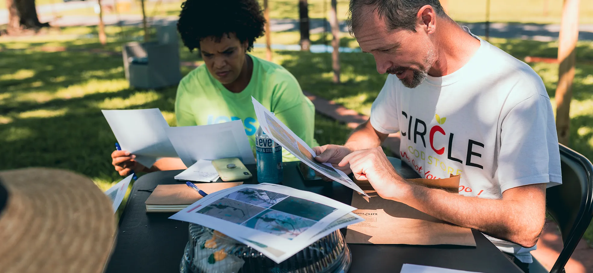 Image of Justin analyzing maps
