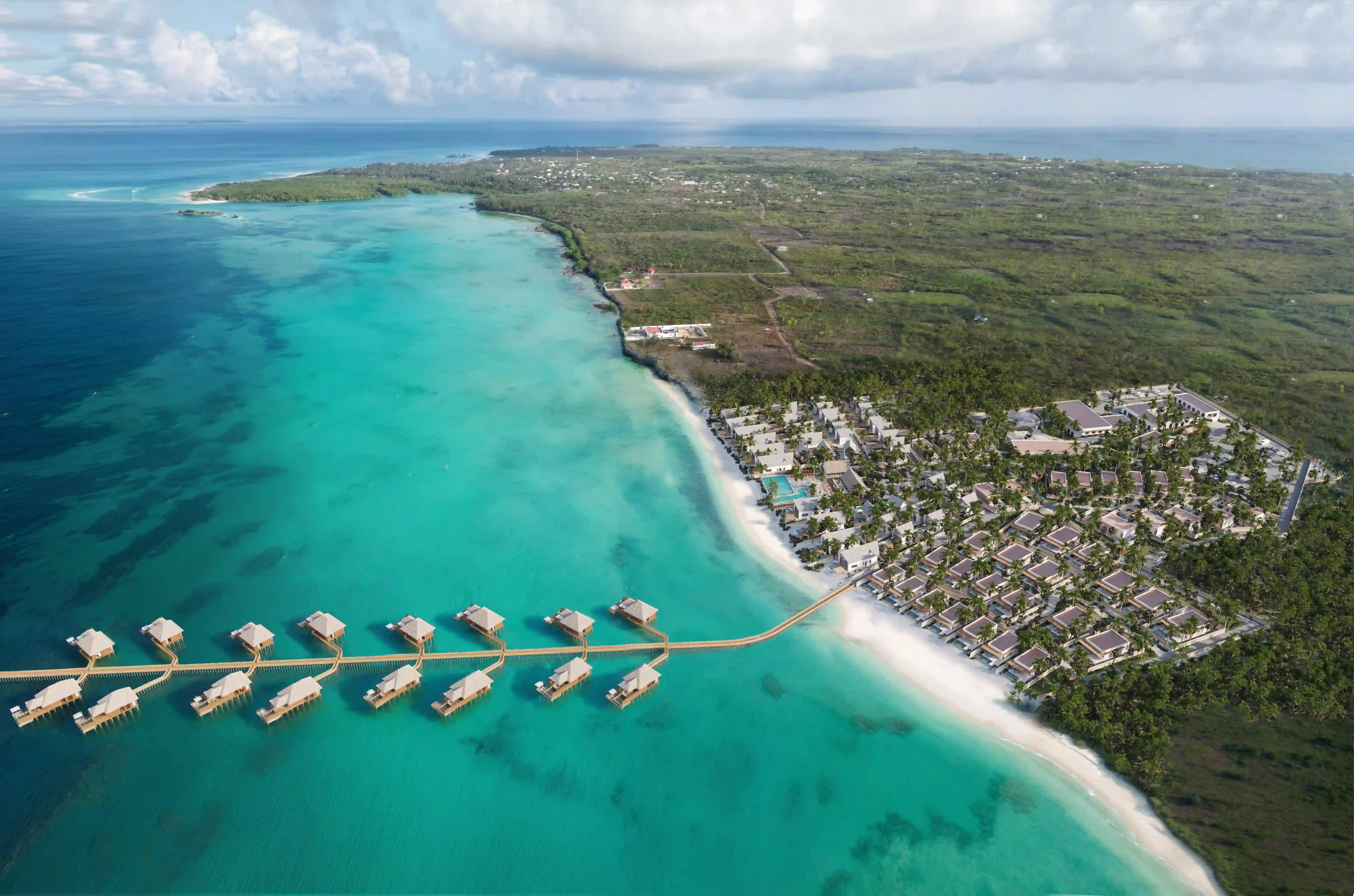 Aerial view of the Michamvi Villa Complex