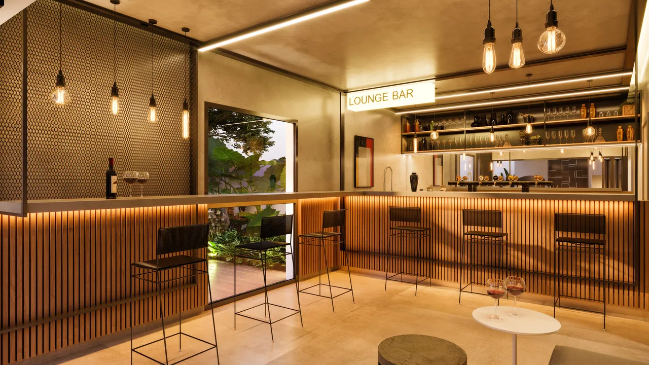 perspectiva ilustrada da barlounge