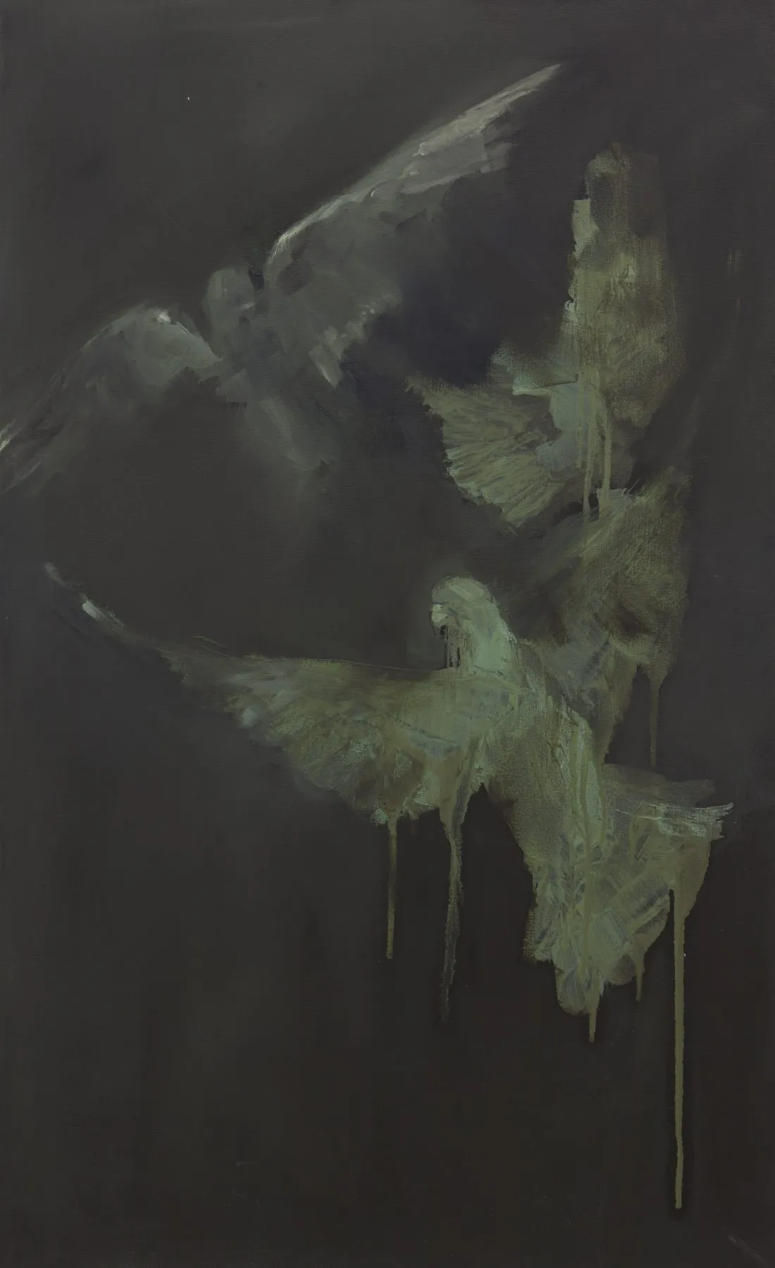 Green Flying Pigeons