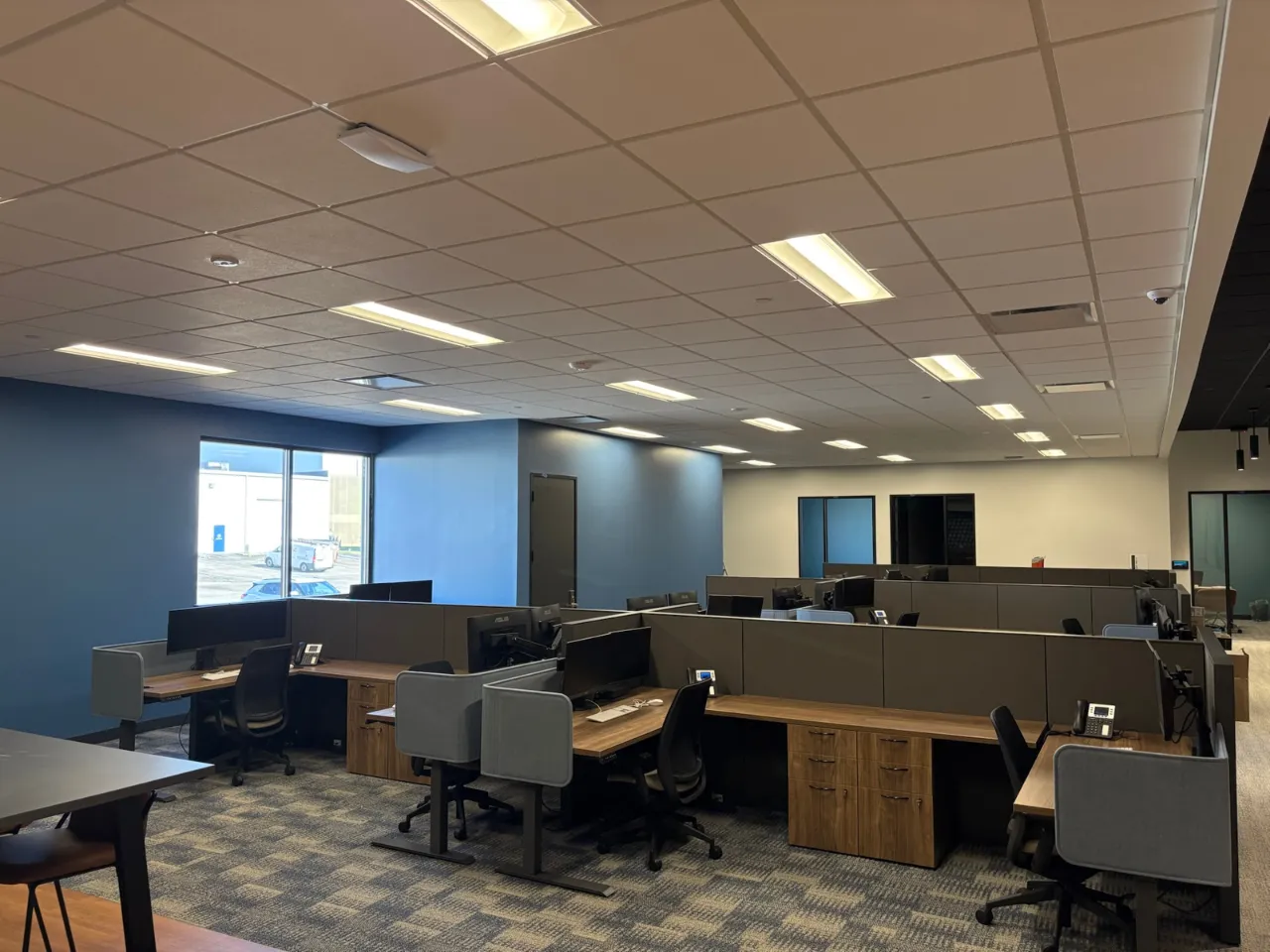 Open collaborative office space at Power HRG’s Cincinnati office, built by Oswald Company.