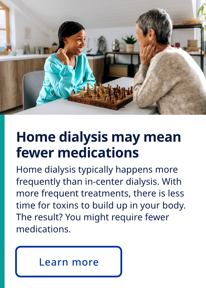 Fresenius homepage component with an image on top, headline and body copy under, and outlined button at the bottom