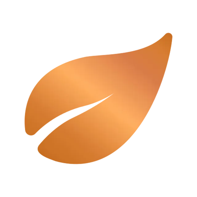 Abstract bronze-colored gradient shape with smooth rounded edges on a white background.