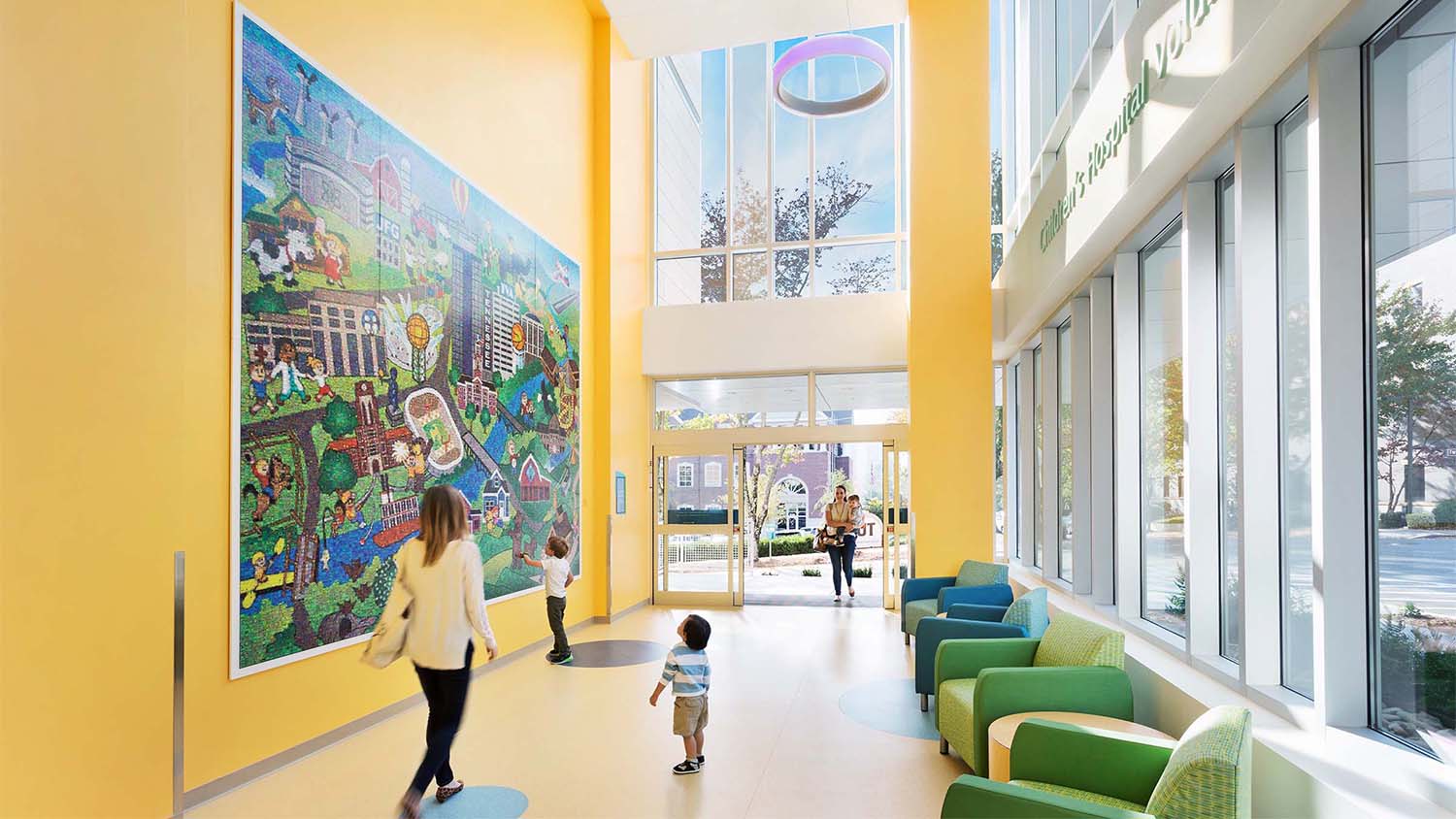Entryway in the Children’s Hospital Surgery & Neonatal Intensive Care Unit Addition by Johnson Galyon