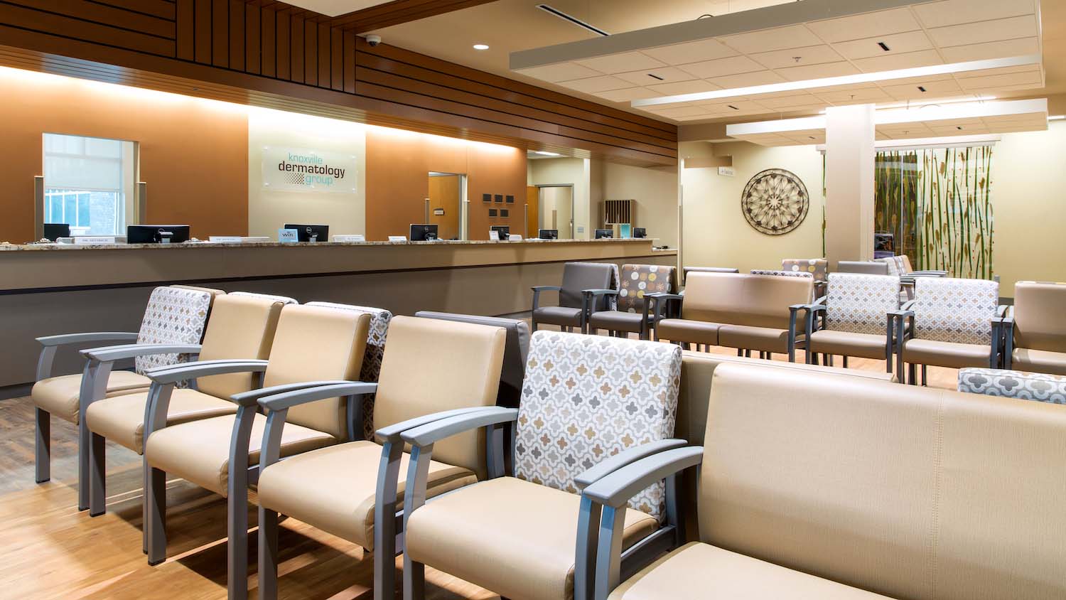Waiting area in the Knoxville Dermatology Group building by Johnson & Galyon