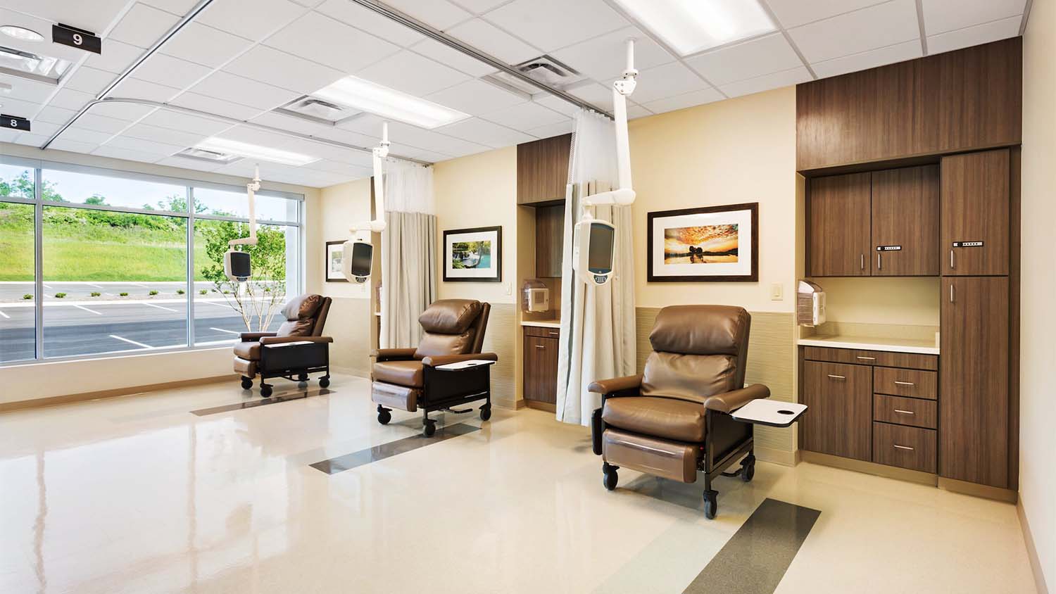 Patient area at the University of Tennessee Medical Center Lenoir City Medical Office Building by Johnson & Galyon