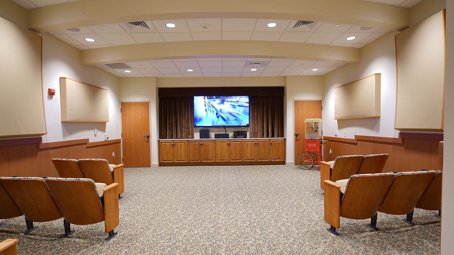 Theater room in the Shannondale Rehabilitation Center by Johnson & Galyon