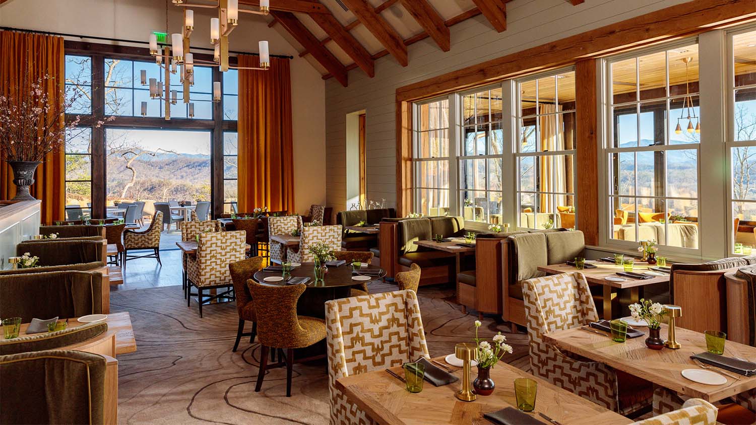 Dining area in Blackberry Mountain facility built by Johnson & Galyon