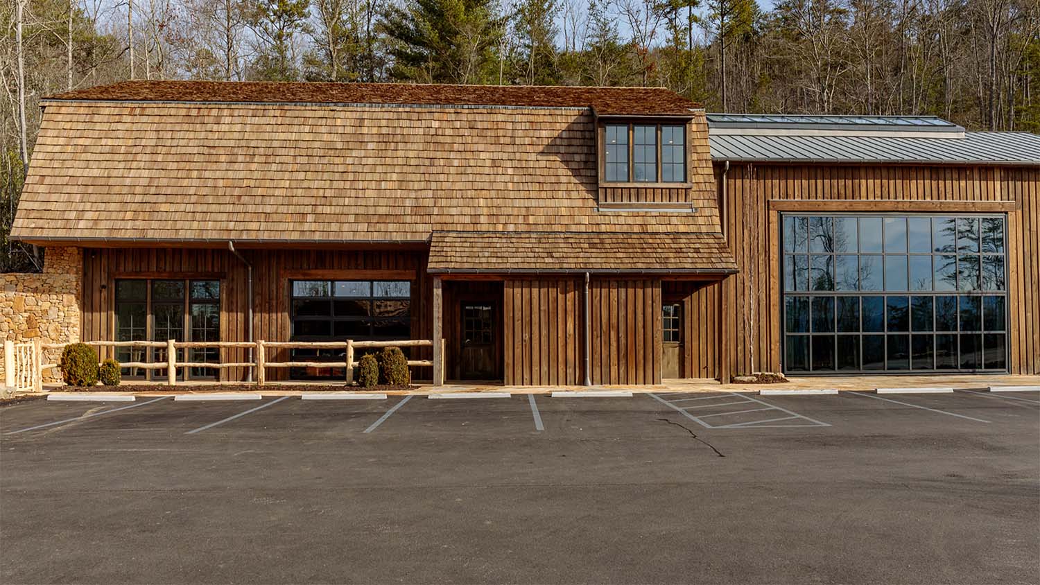 Building exterior at Blackberry Mountain built by Johnson & Galyon