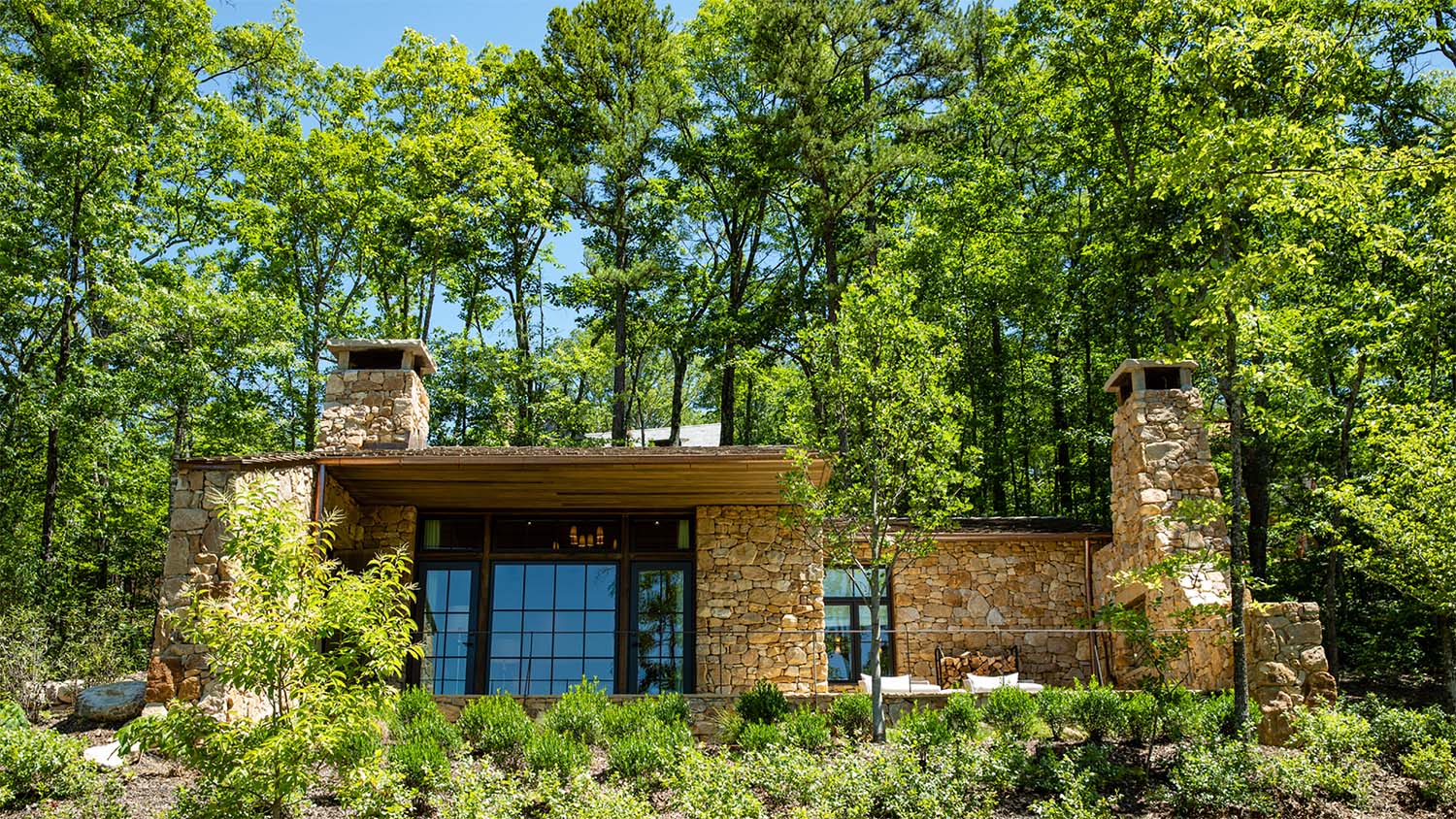 View of a stone building at Blackberry Mountain
