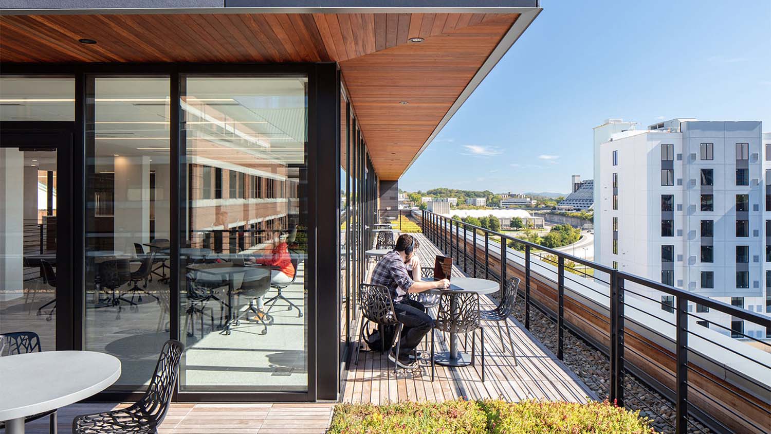 Rooftop view from The Tombras Group building renovated by Johnson & Galyon.