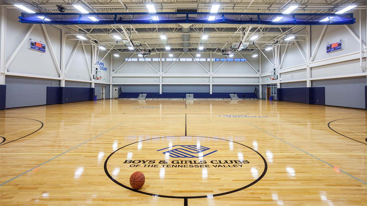 The gymnasium in Boys & Girls Club of the Tennessee Valley