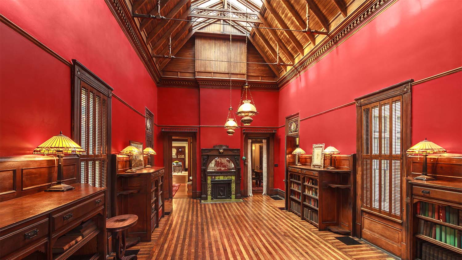 Red room in the Historic Westwood House