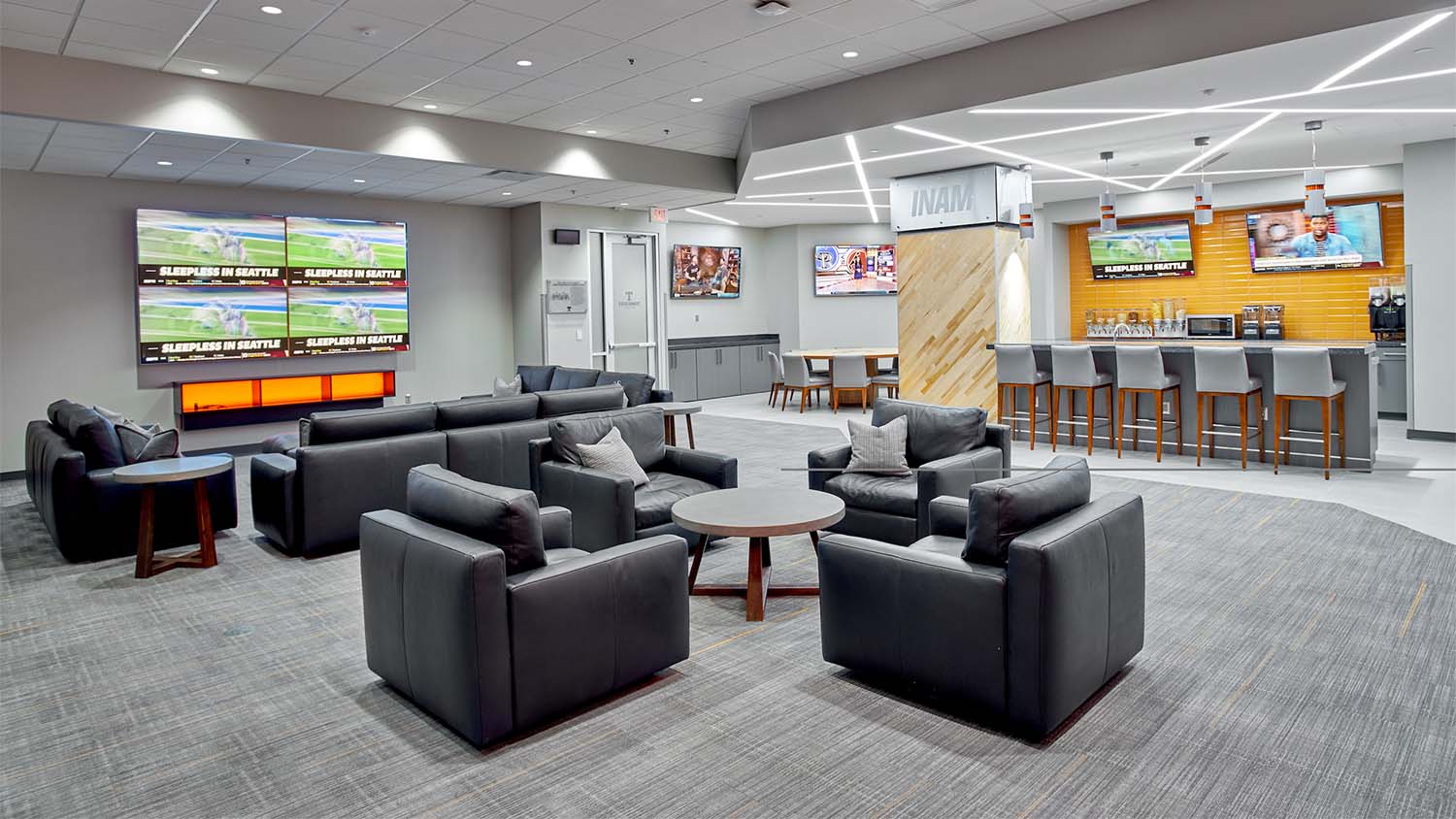 View inside the locker rooms after University of Tennessee Thompson-Boling Arena Locker Room Renovations
