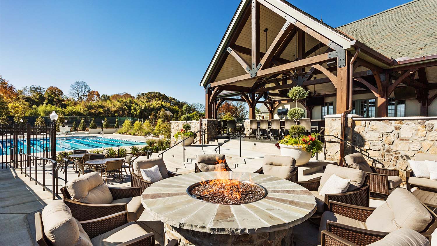 Pool and Bar area of the Cherokee Country Club Pool Complex