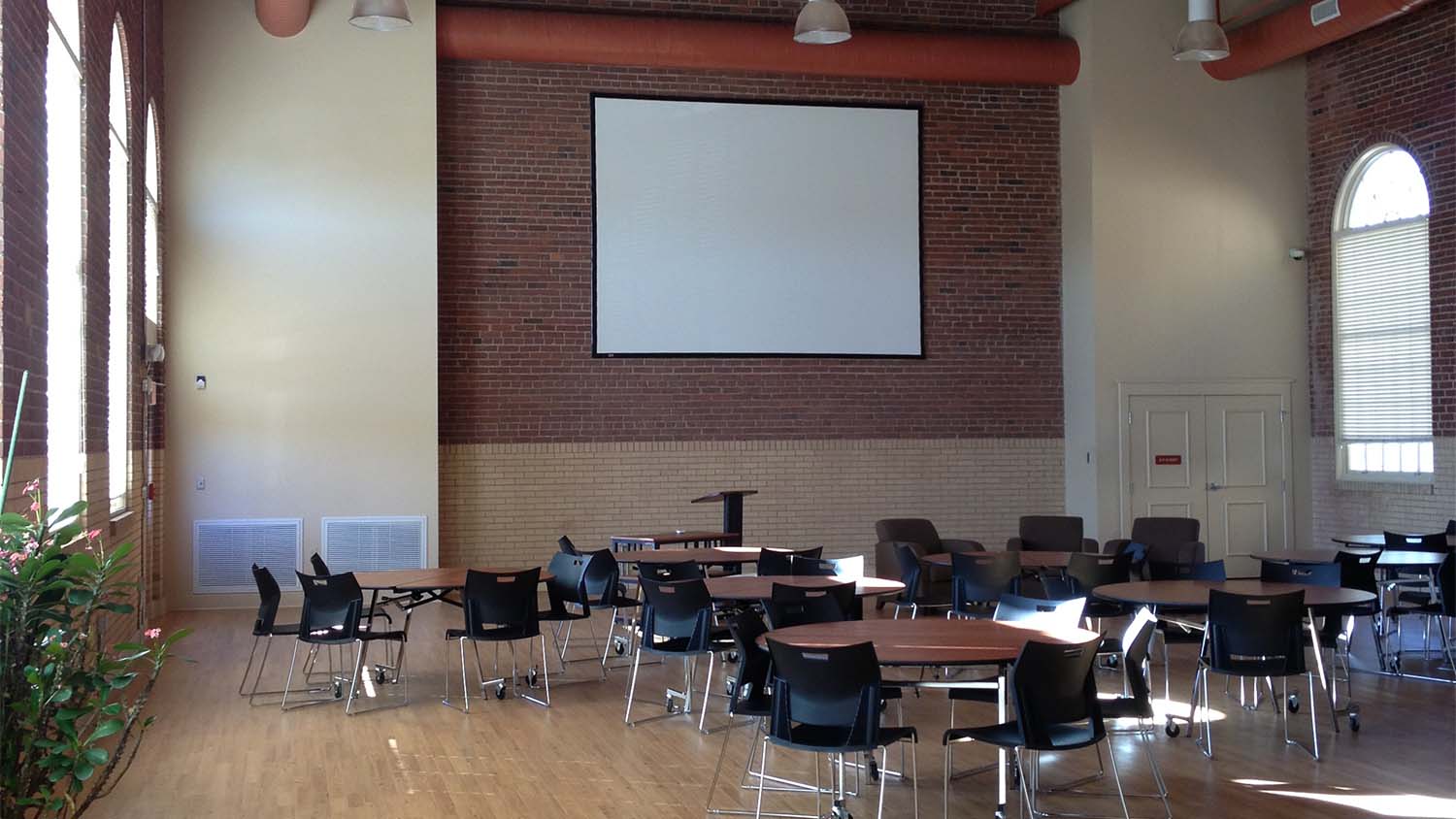 View of the gymnasium in the Flenniken Landing building
