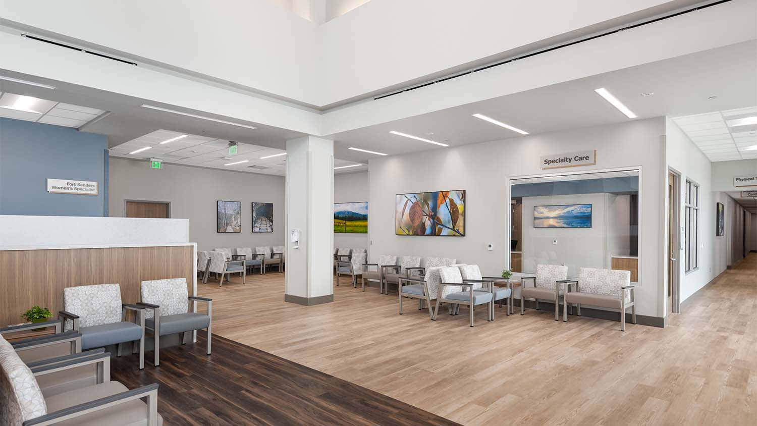 Seating area of the Covenant Health South Knoxville Medical Office Building by Johnson & Galyon