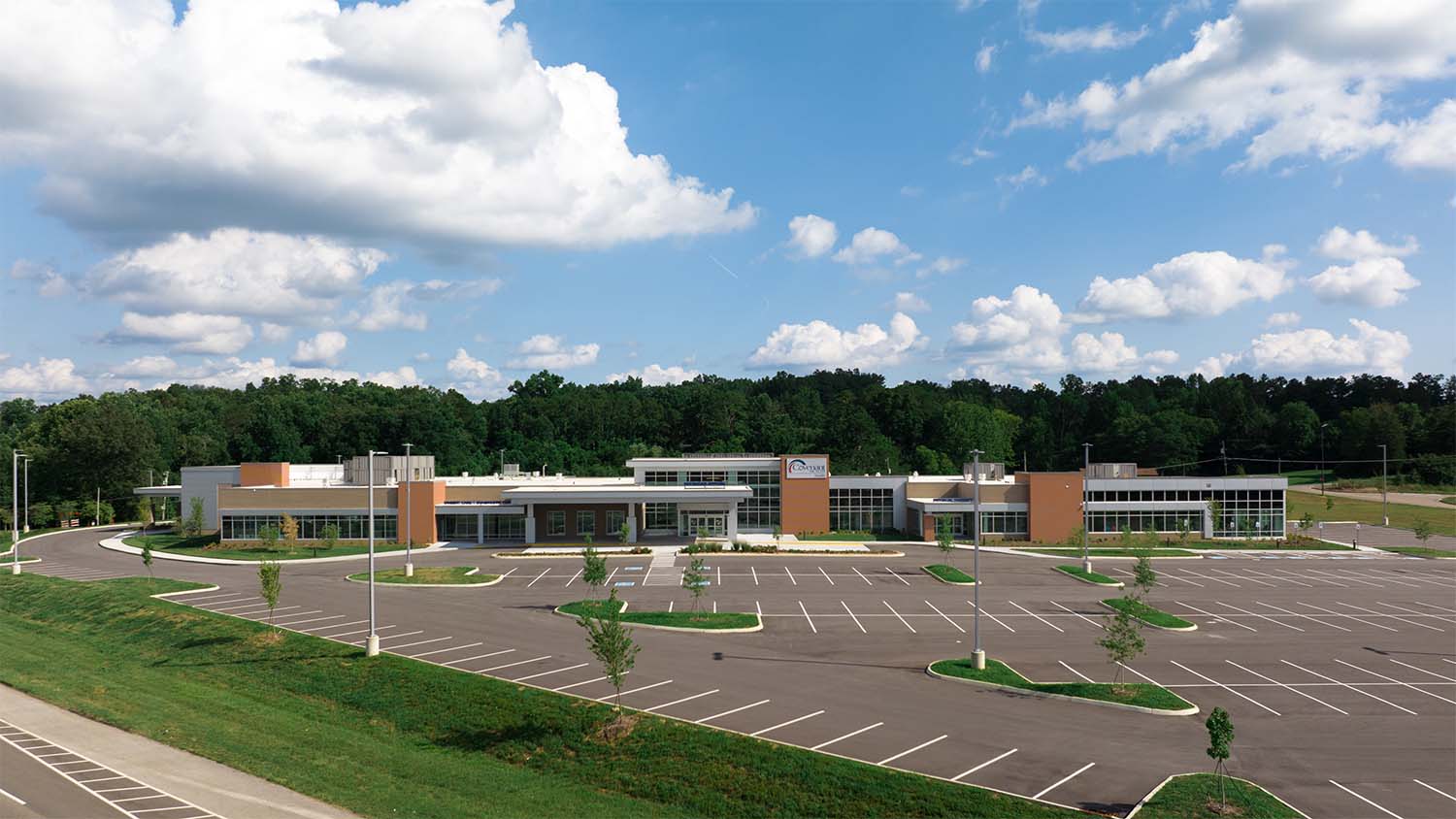 Aerial view of the Covenant Health South Knoxville Medical Office Building by Johnson & Galyon