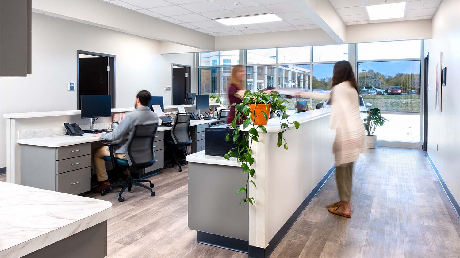 Nurse station of the Summit Medical Oak Ridge Office Building by Johnson & Galyon
