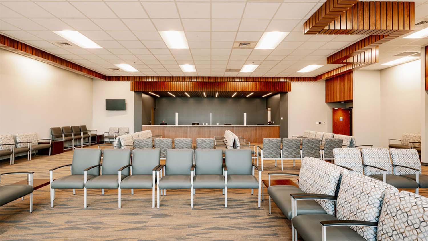 Waiting area in the Knoxville Orthopedic Clinic Ortho Tennessee North Medical Office Building by Johnson & Galyon