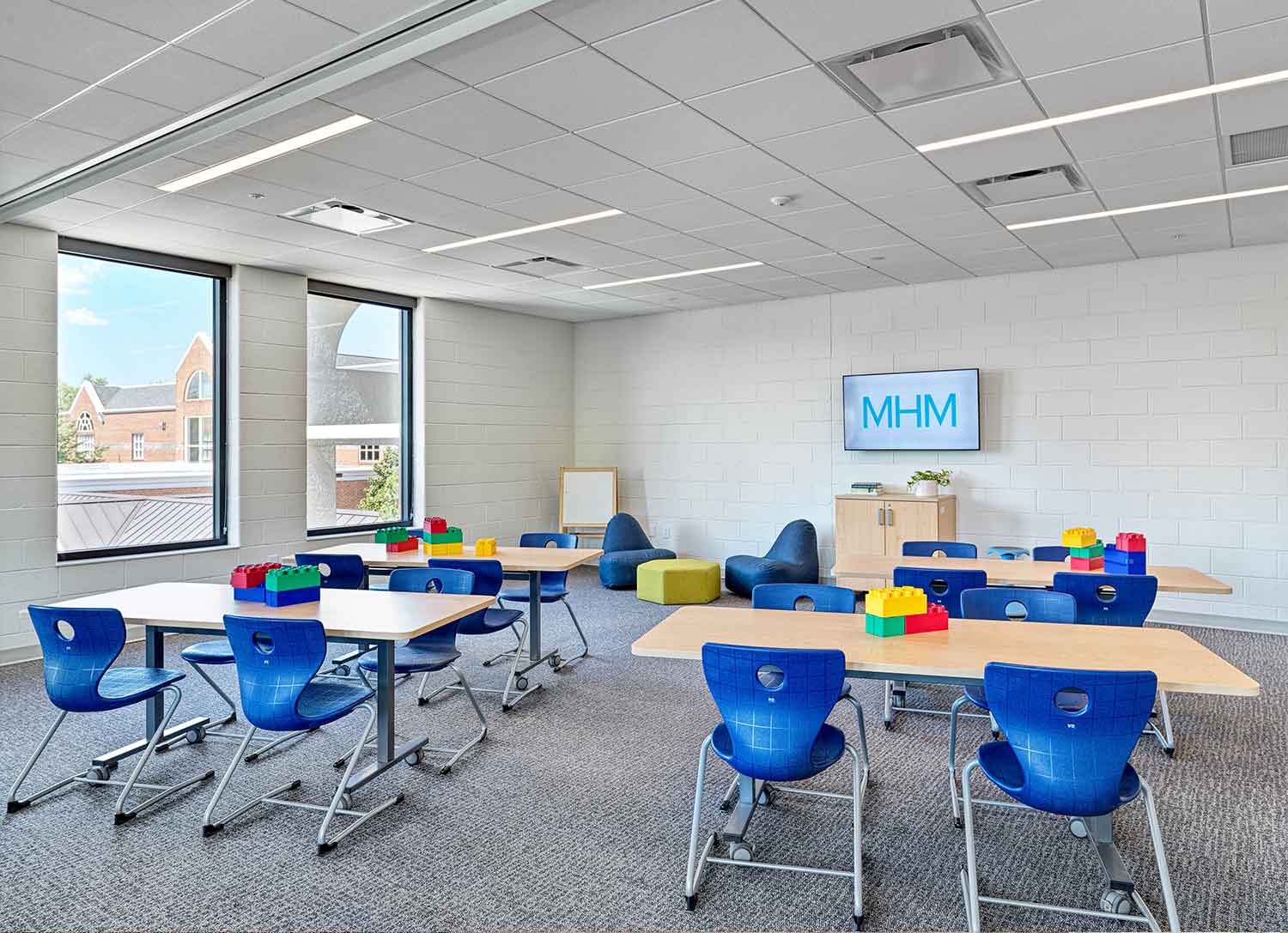 Classroom in the new addition of Cedar Springs Presbyterian by Johnson & Galyon.