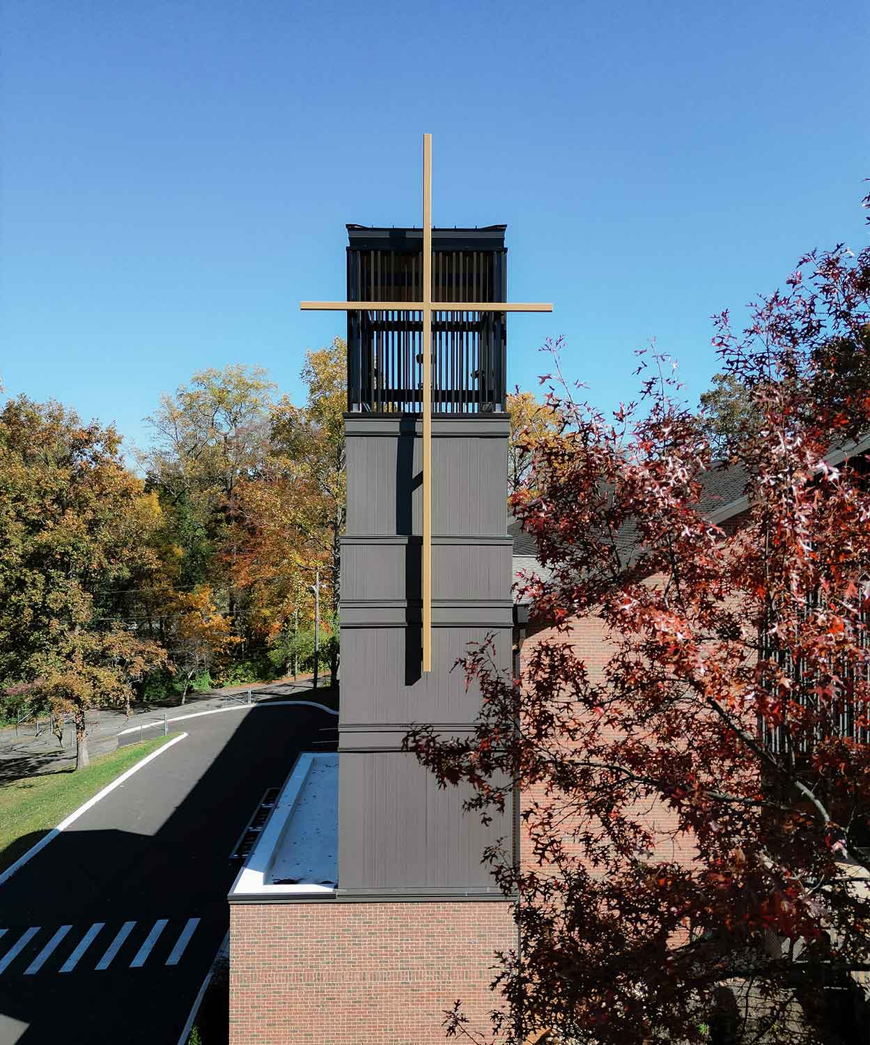 Alternate view of the tower of the new new addition for the Knoxville First Seventh-Day Adventist Church by Johnson & Galyon.