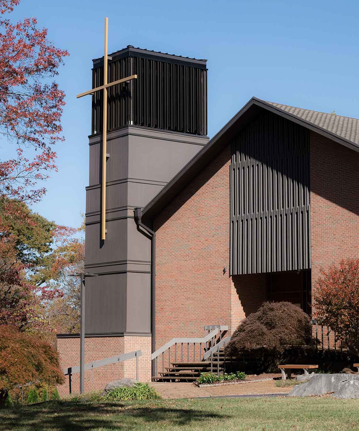Outside view of the new addition for the Knoxville First Seventh-Day Adventist Church by Johnson & Galyon.
