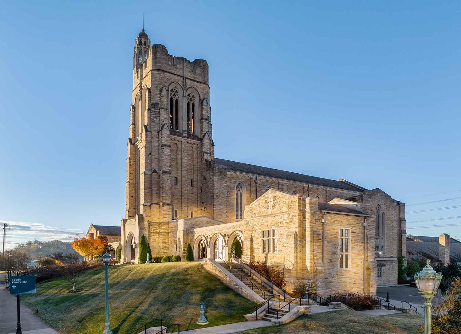 Arial view of the Church Street United Methodist by Johnson & Galyon.