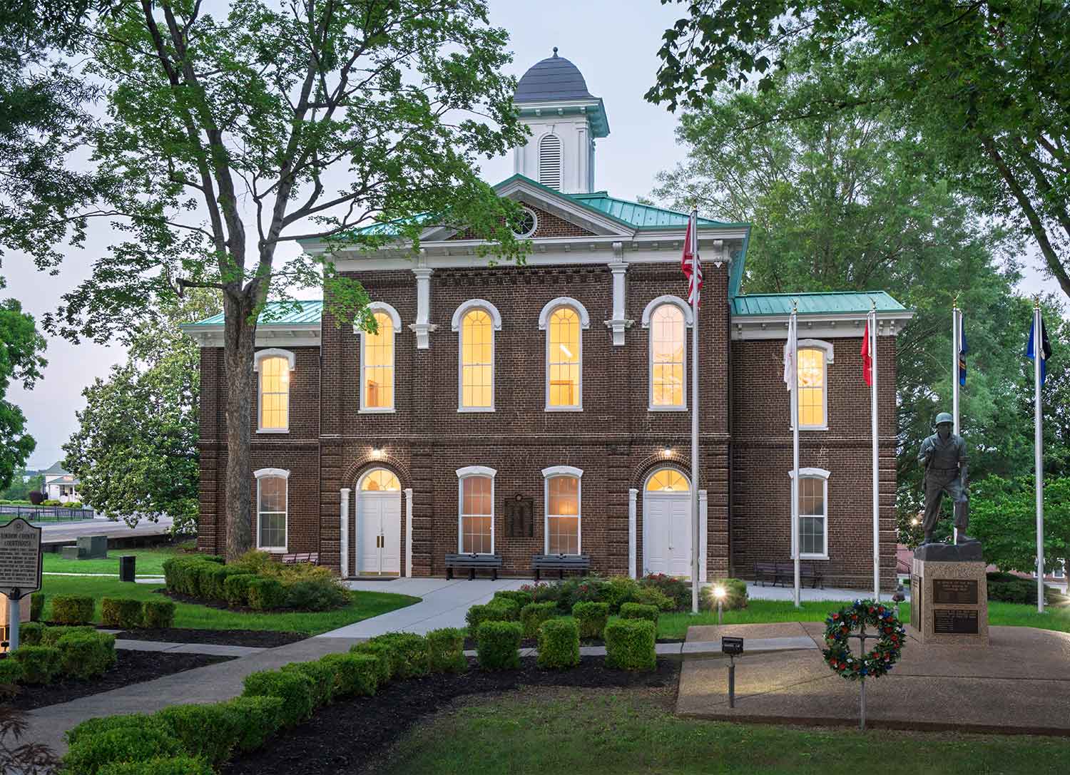 Exterior view of the newly renovated Loudon County Courthouse by Johnson & Galyon.
