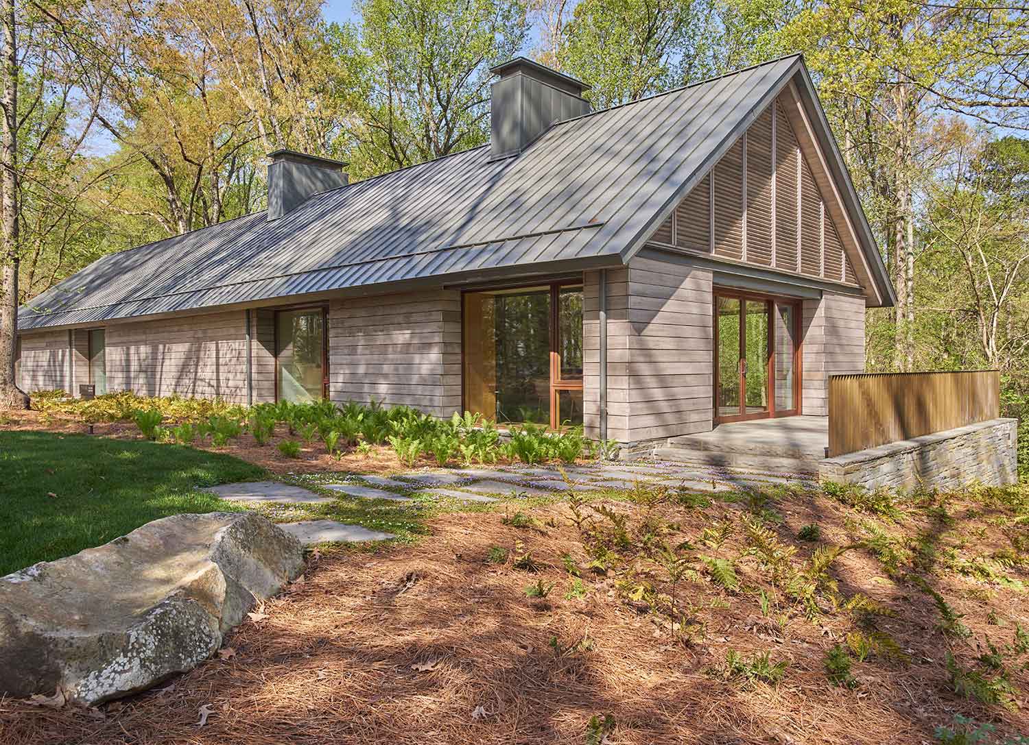 Rear view of the exterior at the Loghaven Gateway Building and Artist Studios by Johnson & Galyon.