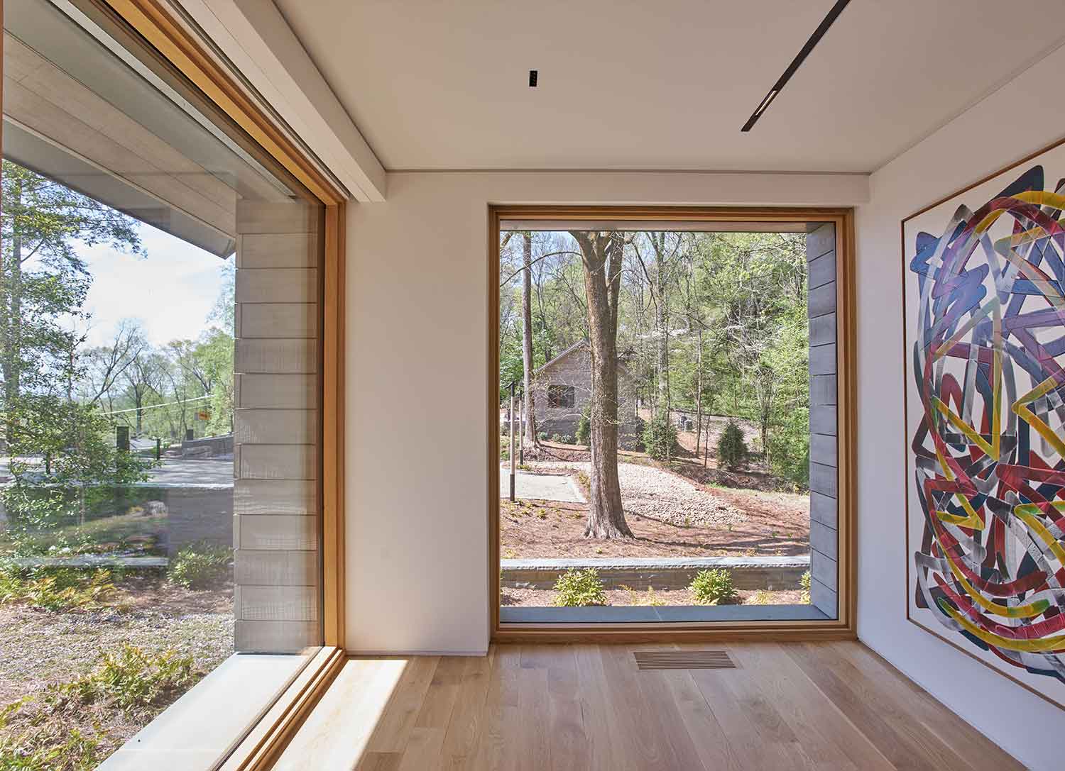 Glass entryway at the Loghaven Gateway Building and Artist Studios by Johnson & Galyon.
