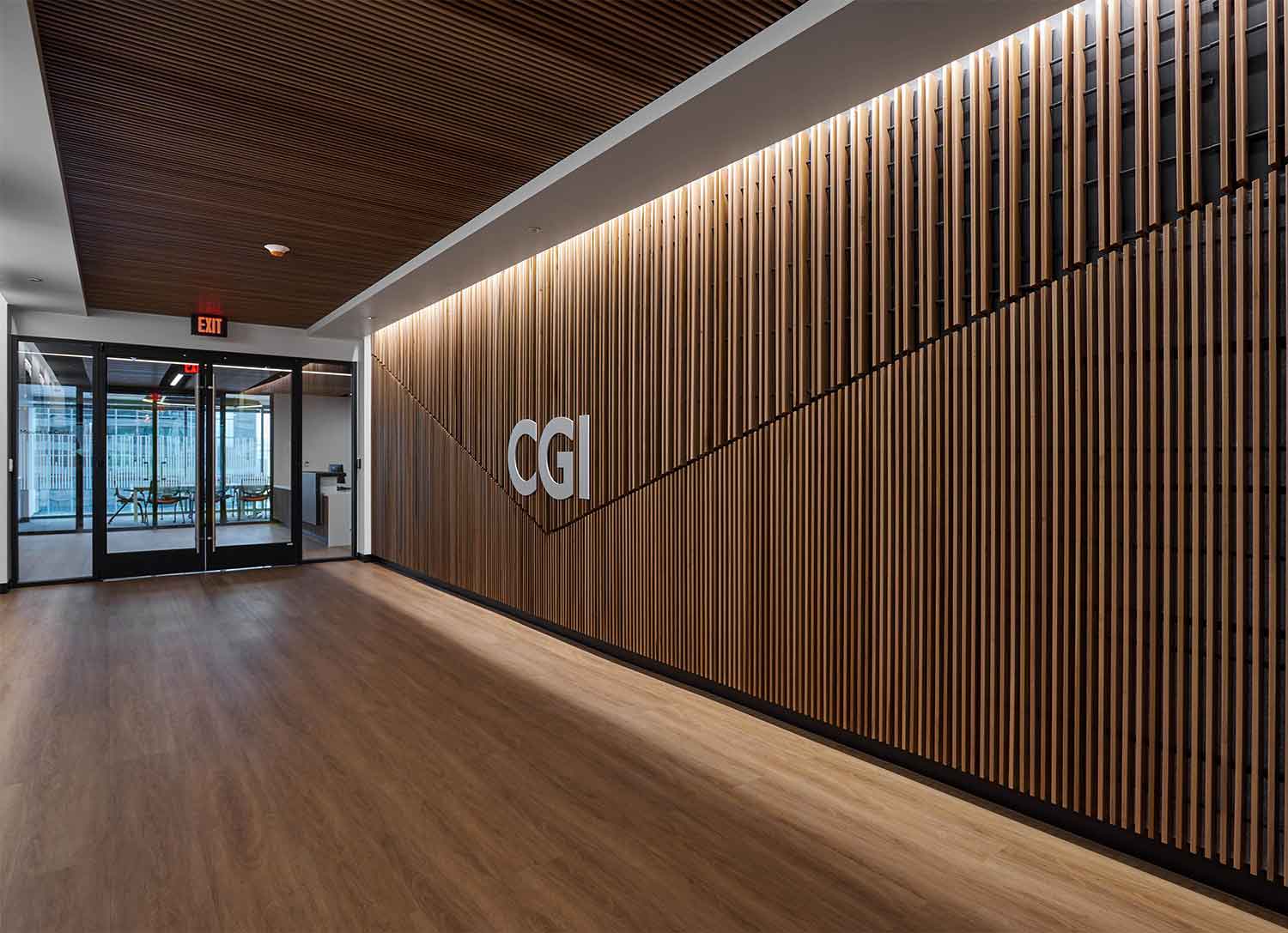 Lobby of the CGI Federal building by Johnson & Galyon
