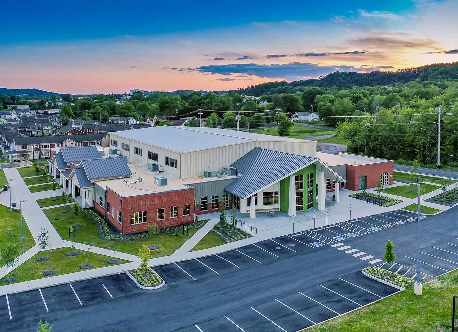 Aerial view of the Emerald Youth Haslam-Sansom Ministry Complex by Johnson & Galyon