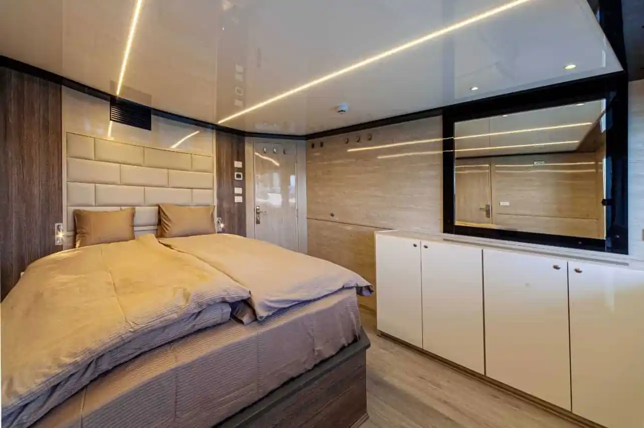 Guest cabin aboard the MY Blue Storm, Red Sea, Egypt