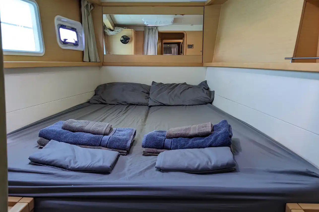 Guest cabin aboard the Aqua Cat, Bahamas