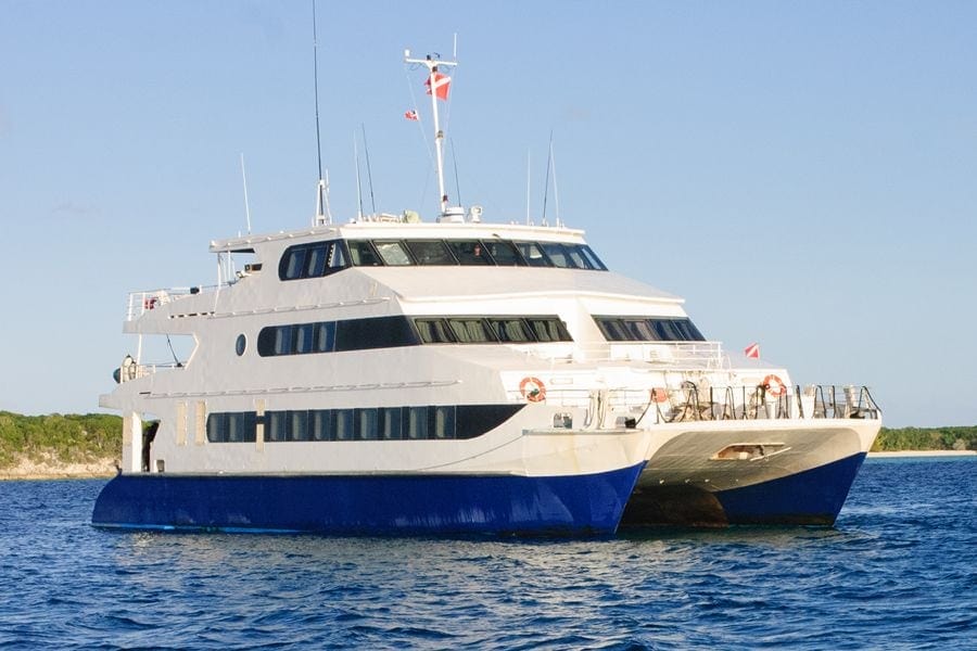 The Aqua Cat, a 102 ft catamaran operated by All Star Liveaboards out of Nassau, Bahamas