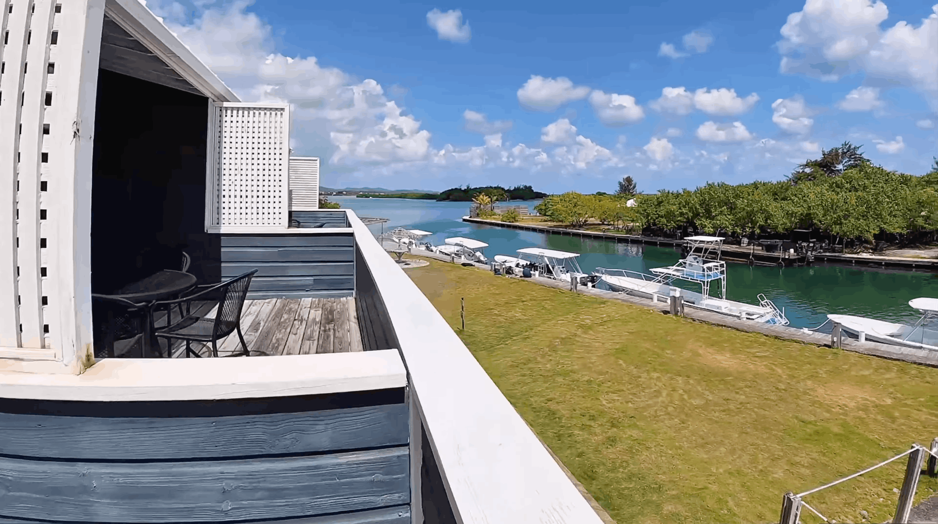 View from the studio loft balcony at Barefoot Cay Resort, Roatán, Honduras