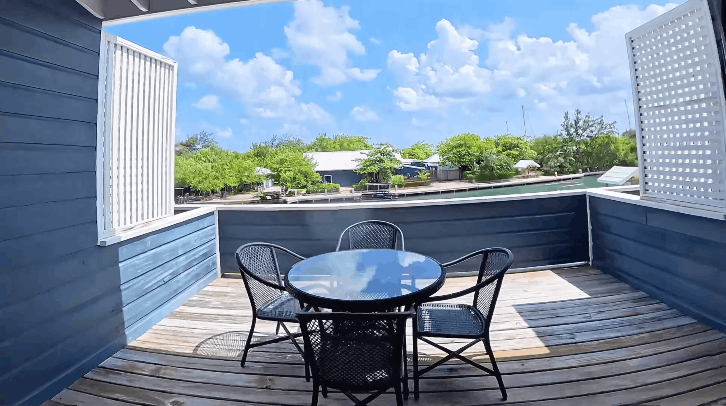 Balcony of the studio loft at Barefoot Cay Resort, Roatán, Honduras