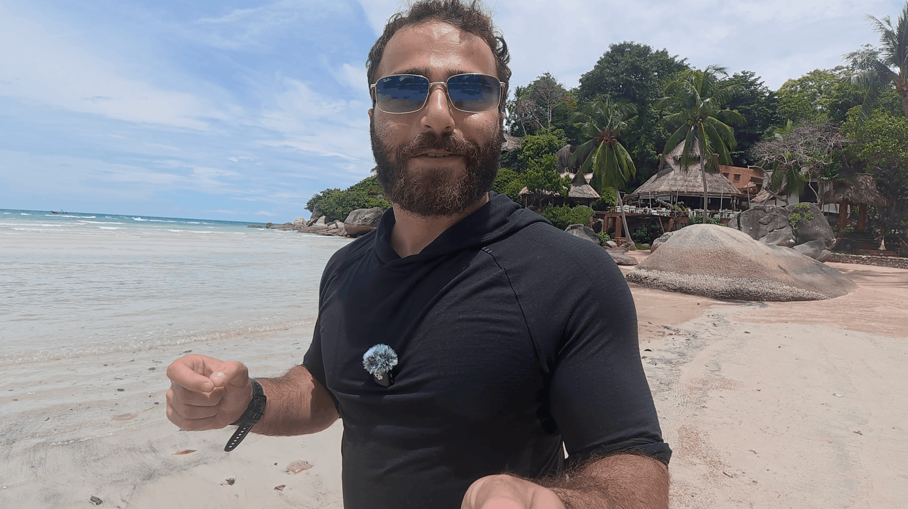 Divemaster Austin on the beach at Koh Tao, Thailand