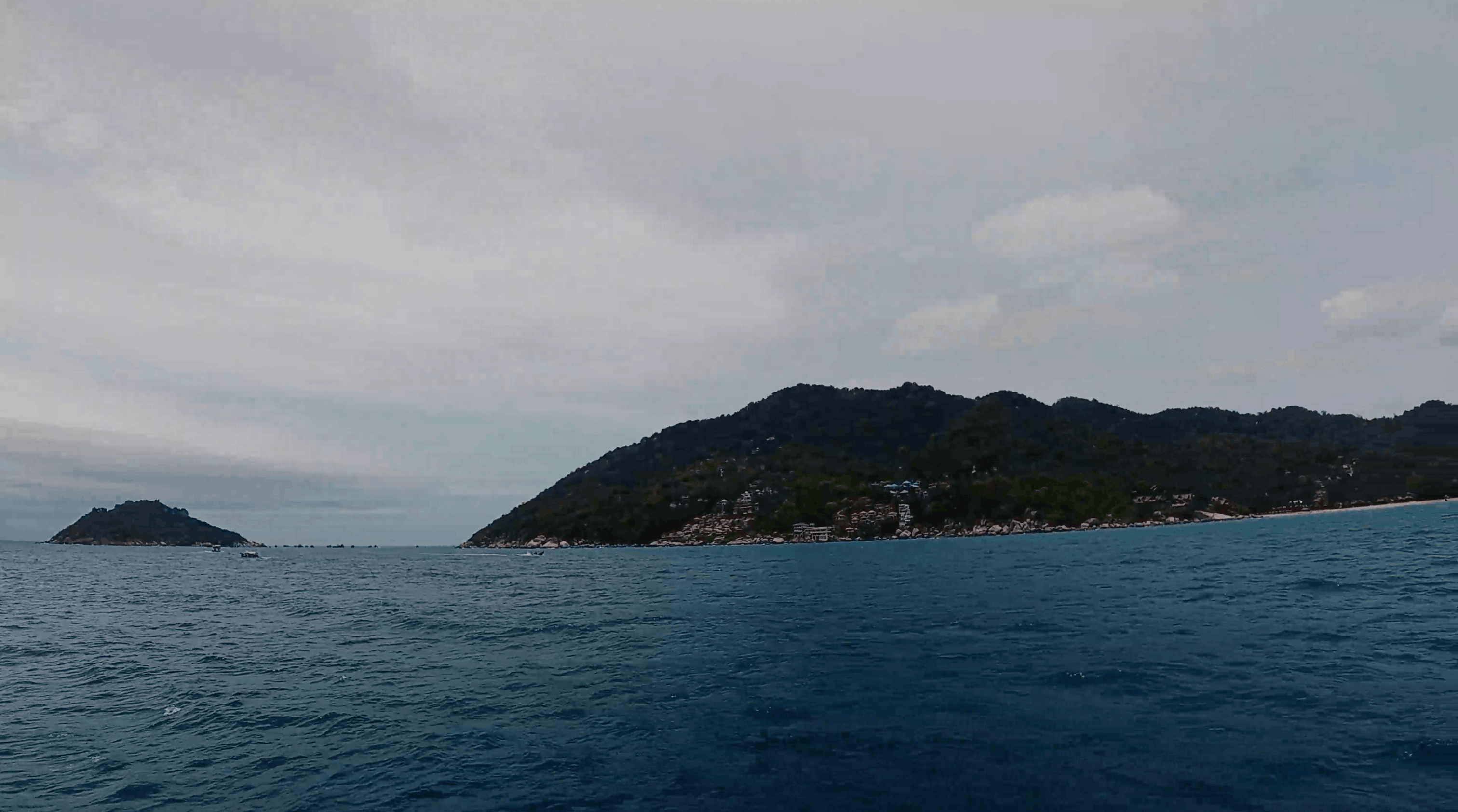 Looking back at Koh Tao from the boat on the way to Boulders