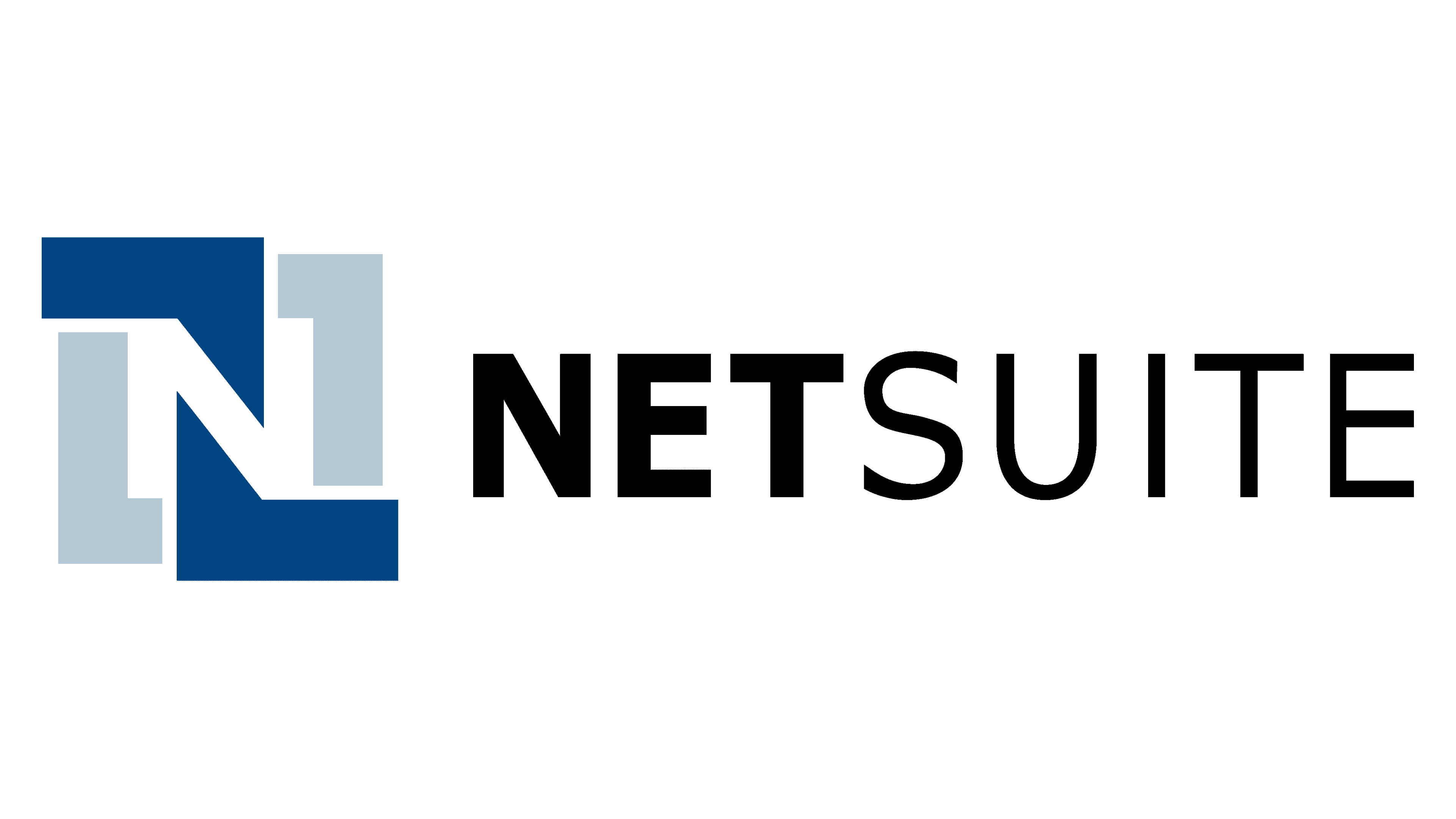 NetSuite company logo with interlocking blue and light blue shapes forming an abstract 'N.'