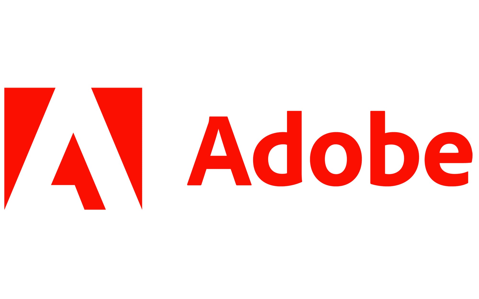 Adobe logo with a stylized red 'A' icon and the word 'Adobe' in red text on a white background.
