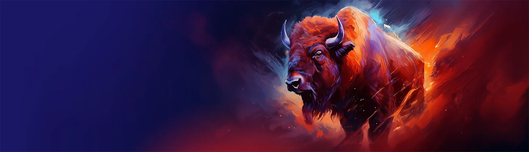 Stylized and dramatic digital artwork of a buffalo in motion, representing the strength and cultural identity of Fort Peck Community College.