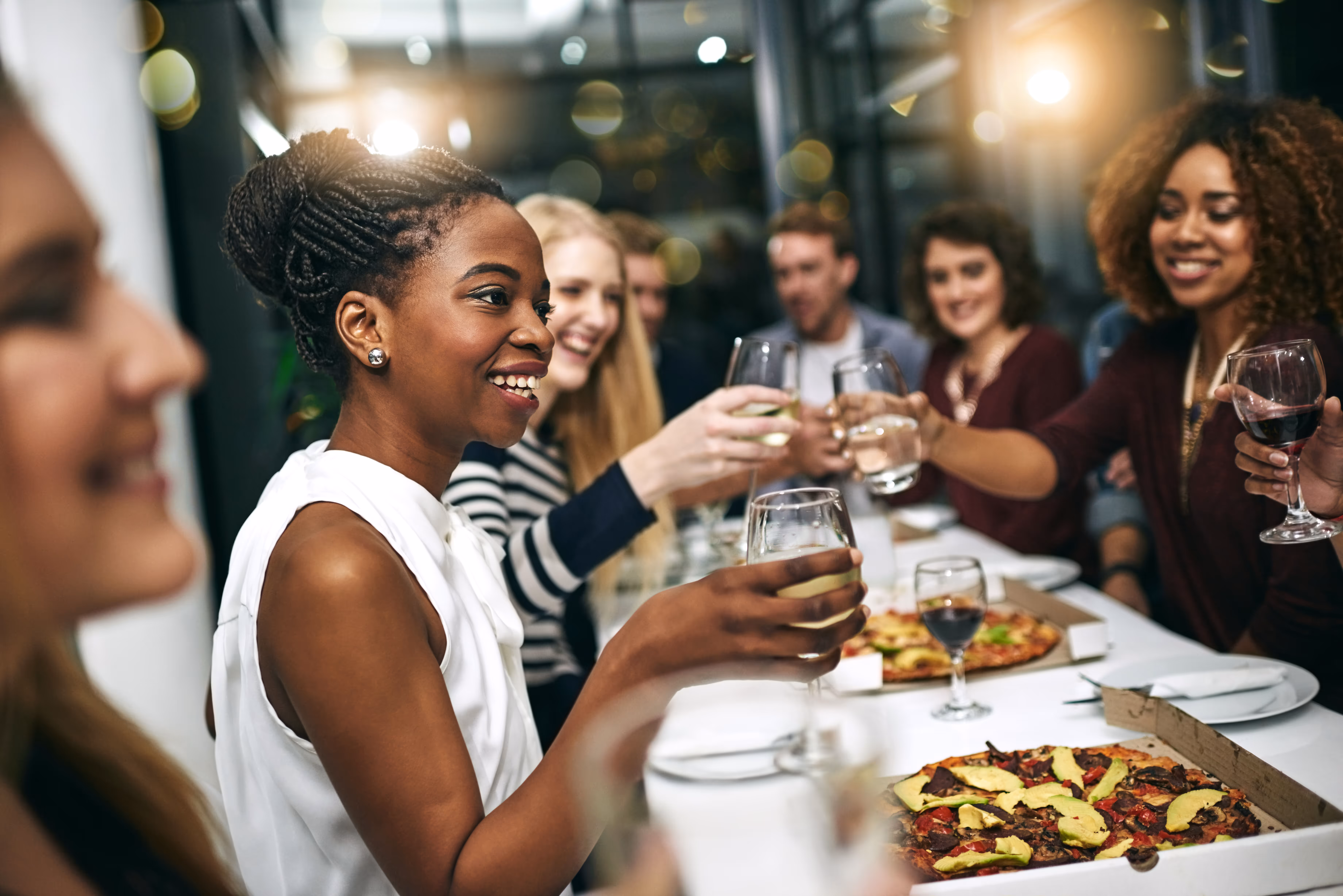 friends eating stock image